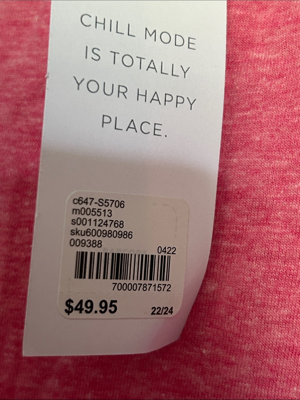 NWT Sleep by cacique heather pink tank pj top size 22/24 - Picture 4 of 5
